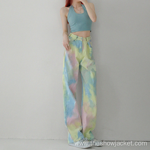 Colorful Women's Tie Dye Long Pants